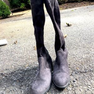 Knee high suede boots